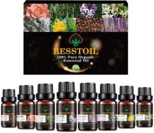 Coffret cadeau d'huiles essentielles florales, huiles parfumées de parfum d'aromathérapie biologique pure, huiles essentielles 100%