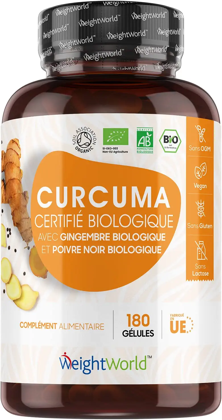 Curcuma Bio 1440 mg avec Poivre Noir et Gingembre Bio