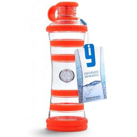Bouteille i9 en verre inspiration orange (chakra sacré) - Réinforme l'eau
